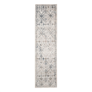 Nourison Home Astra Machine Washable 8' Runner Ivory Blue   Area Rug