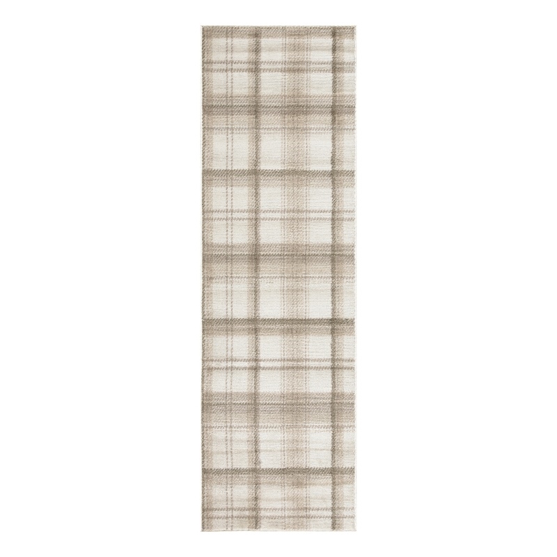 Nourison Home Grafix 6' Runner Ivory Beige   Area Rug