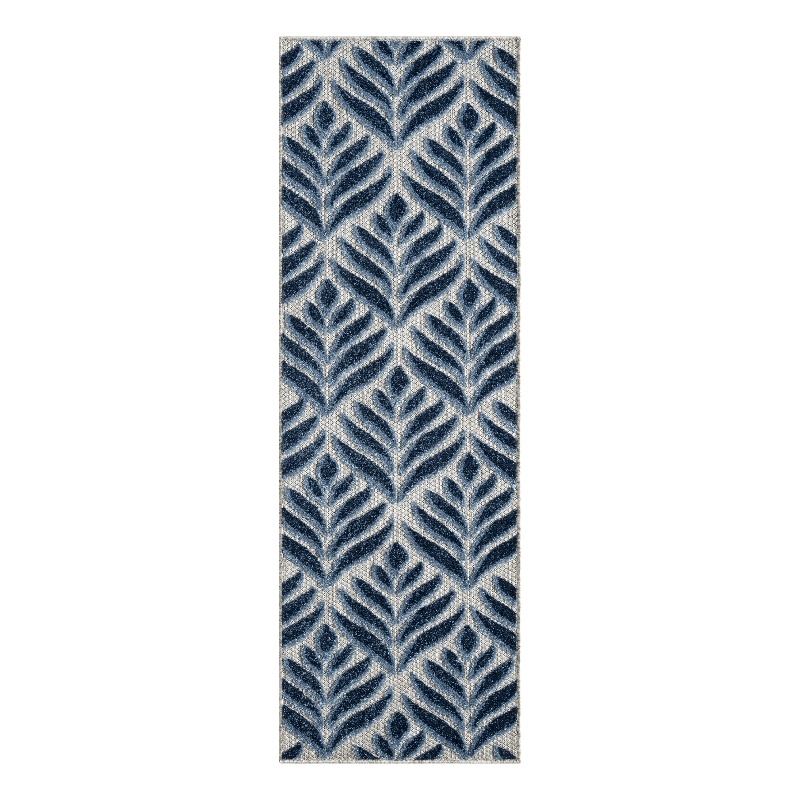 Nourison Home Aloha 6' Runner Blue     Area Rug