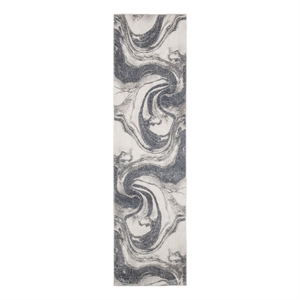 Nourison Home Astra Machine Washable 6' Runner Ivory Grey   Area Rug