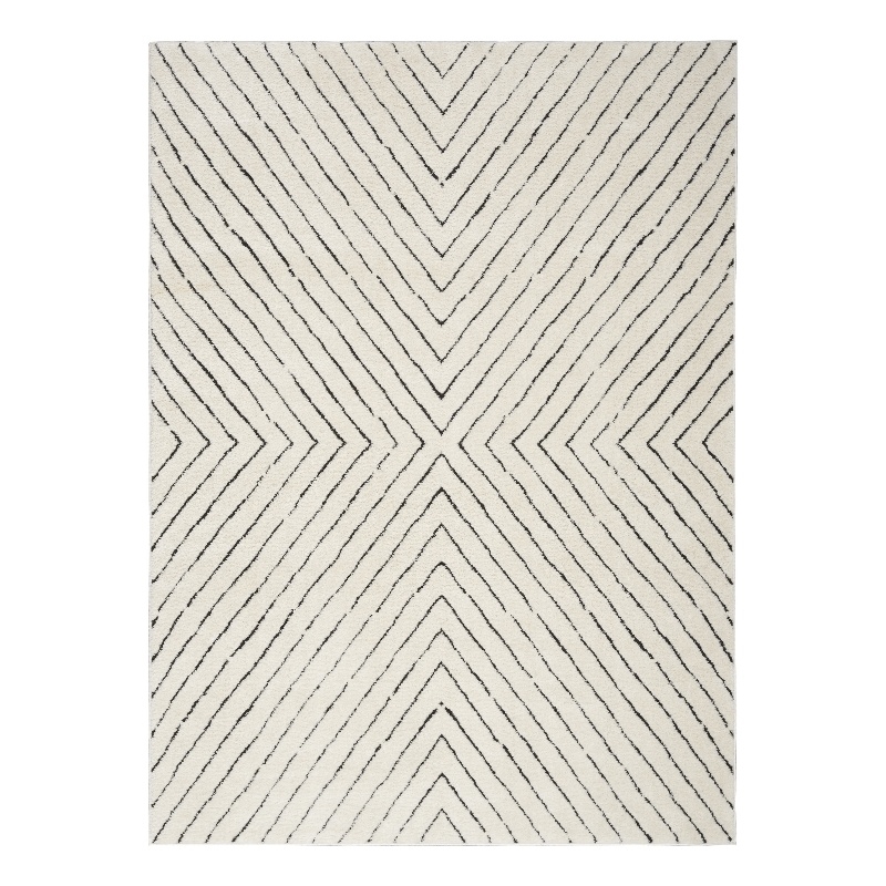 Nourison Home Cozy Modern 7' x 9' Ivory Black   Area Rug