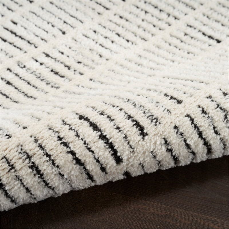 Nourison Home Cozy Modern 7' x 9' Ivory Black   Area Rug