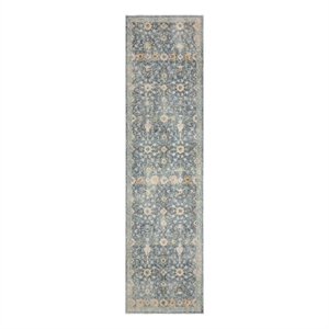 Nourison Home Astra Machine Washable 6' Runner Teal Beige   Area Rug