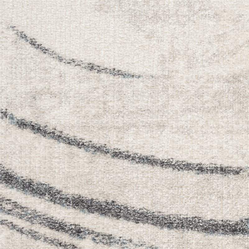 Nourison Home Astra Machine Washable 5' x 7' Silver Blue   Area Rug