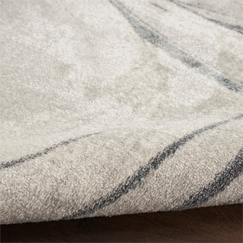 Nourison Home Astra Machine Washable 5' x 7' Silver Blue   Area Rug