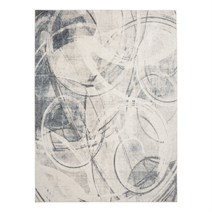 Nourison Home Astra Machine Washable 5' x 7' Silver Blue   Area Rug