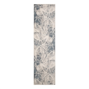 Nourison Home Astra Machine Washable 8' Runner Silver Blue   Area Rug