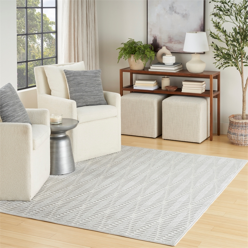 Nourison Home Casual 5' x 7' Light Grey   Area Rug