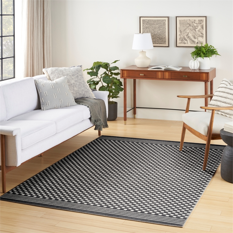 Nourison Home Casual 4' x 6' Grey   Area Rug