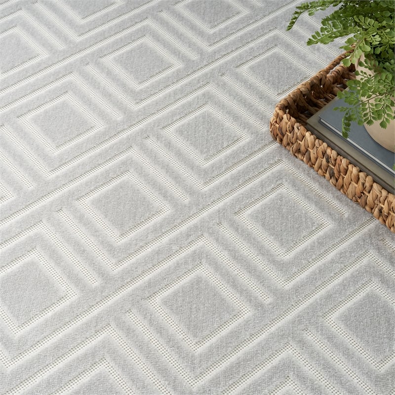 Nourison Home Casual 7' x 9' Fabric Light Gray  Area Rug