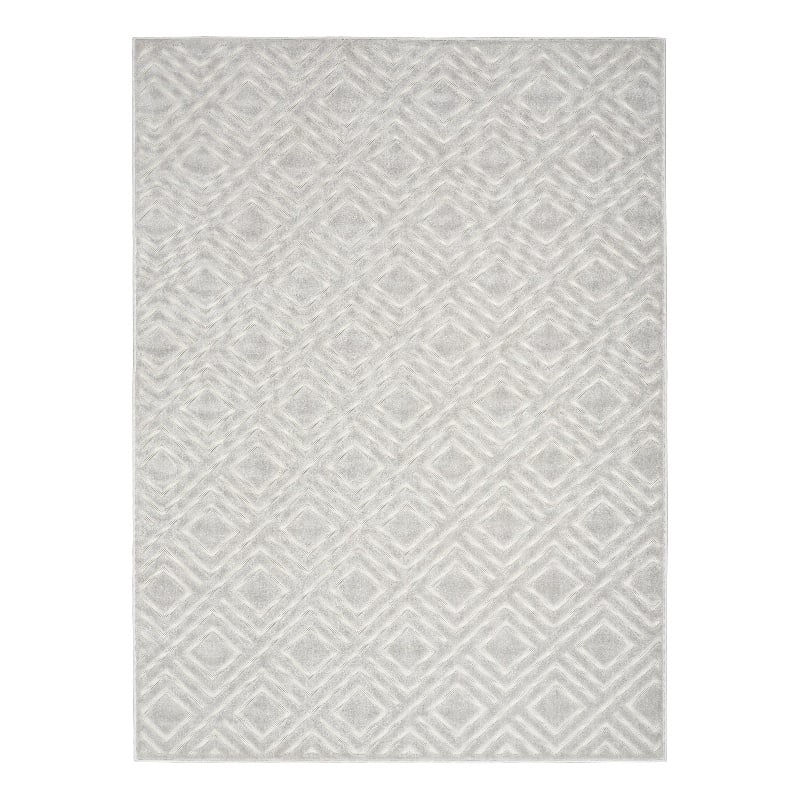 Nourison Home Casual 7' x 9' Fabric Light Gray  Area Rug