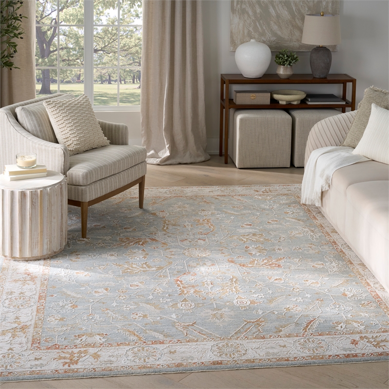 Nourison Home Asher 8' x 10' Blue Ivory   Area Rug