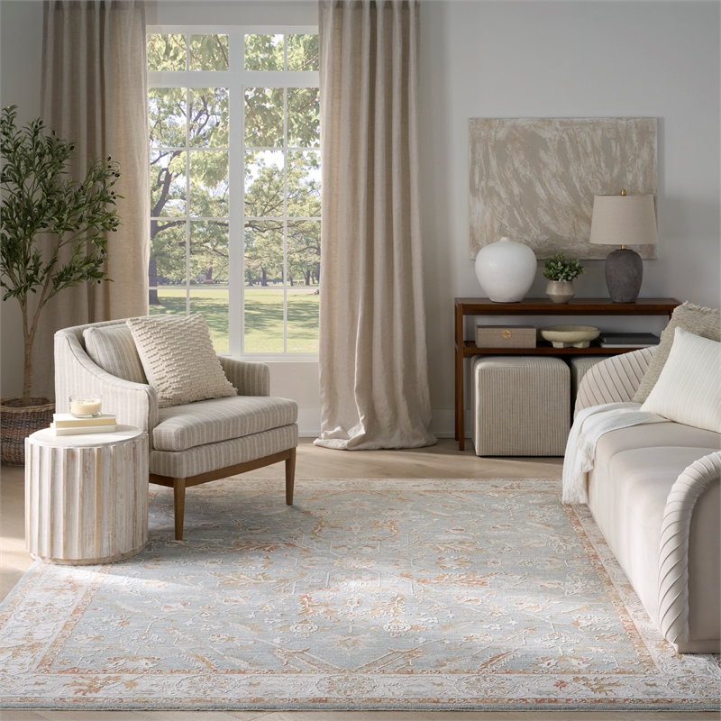 Nourison Home Asher 8' x 10' Blue Ivory   Area Rug