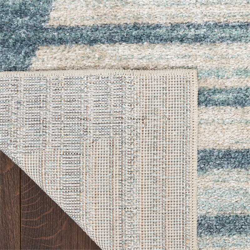Nourison Astra Machine Washable 9' x 12' Blue Fabric Area Rug