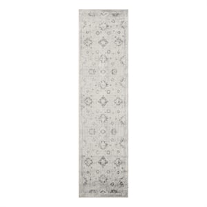 Nourison Astra Machine Washable 6' Runner Ivory  Fabric Area Rug