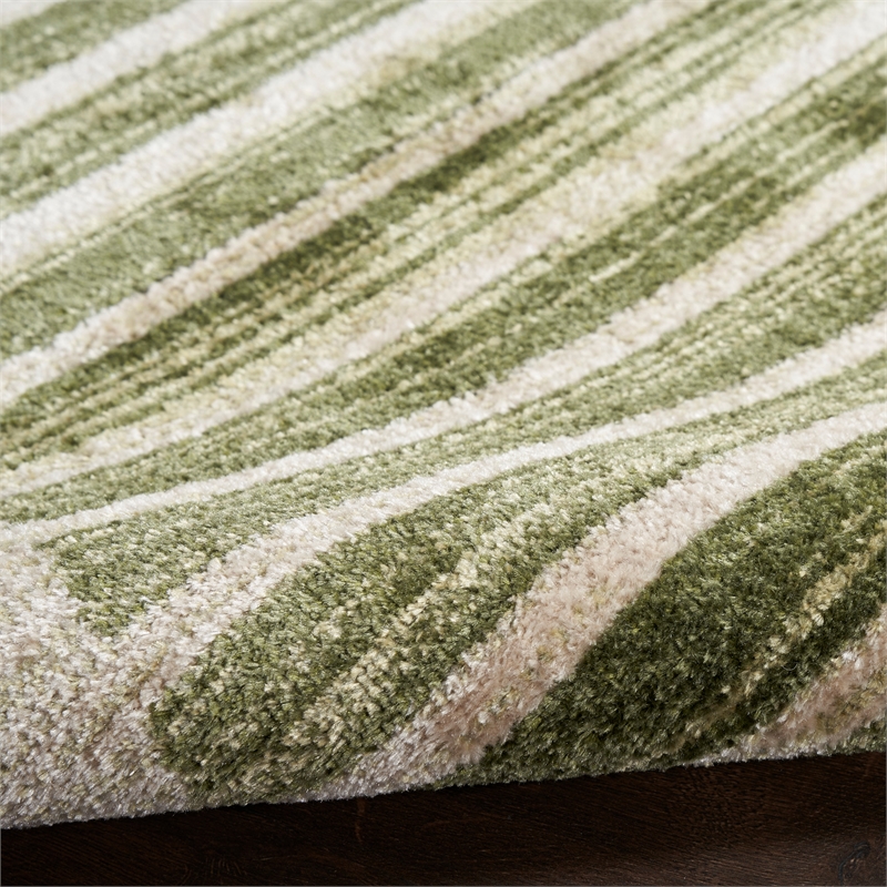Nourison Astra Machine Washable 9' x 12' Ivory Olive Fabric Area Rug