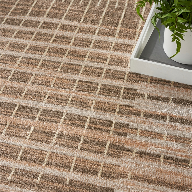 Nourison Astra Machine Washable 9' x 12' Latte Fabric Area Rug