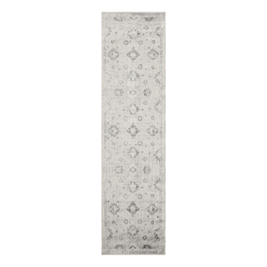 Nourison Astra Machine Washable 8' Runner Ivory  Fabric Area Rug