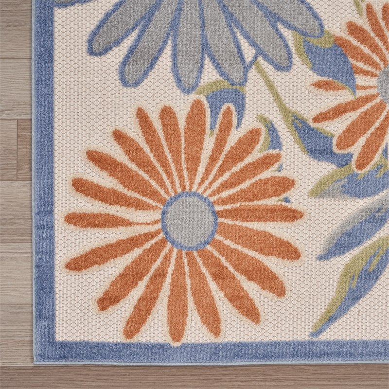 Nourison Aloha 4' x 6' Beige Multi-Color Fabric Area Rug