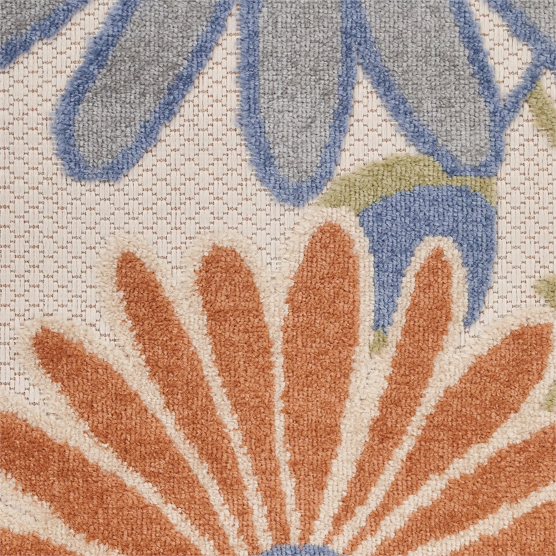 Nourison Aloha 4' x 6' Beige Multi-Color Fabric Area Rug