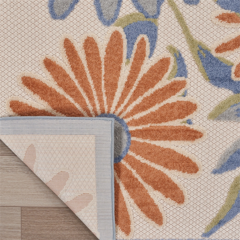 Nourison Aloha 4' x 6' Beige Multi-Color Fabric Area Rug