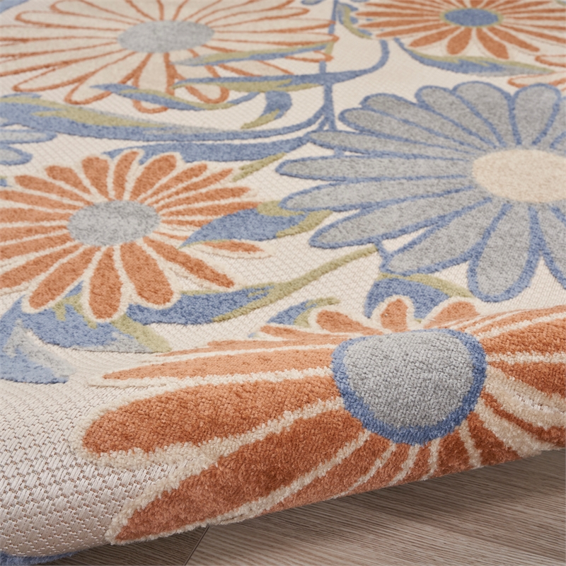 Nourison Aloha 4' x 6' Beige Multi-Color Fabric Area Rug
