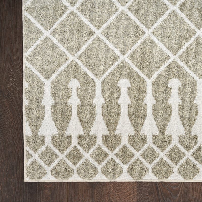 Nourison Astra Machine Washable 5' x 7' Sage Fabric Area Rug