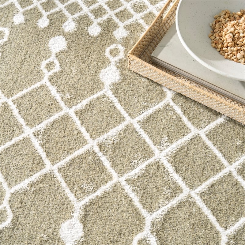 Nourison Astra Machine Washable 5' x 7' Sage Fabric Area Rug