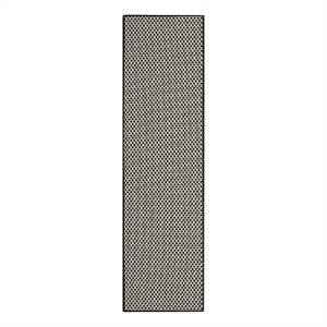 Nourison Courtyard 6' Runner Black White Fabric Area Rug