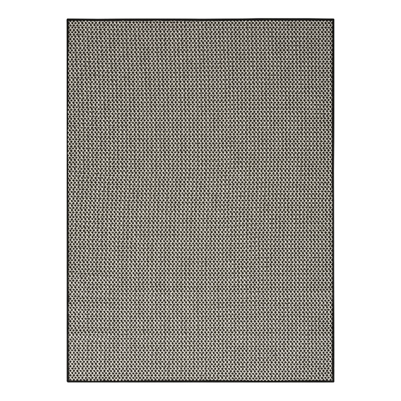 Nourison Courtyard 5' x 7' Black White Fabric Area Rug