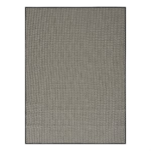 Nourison Courtyard 5' x 7' Black White Fabric Area Rug