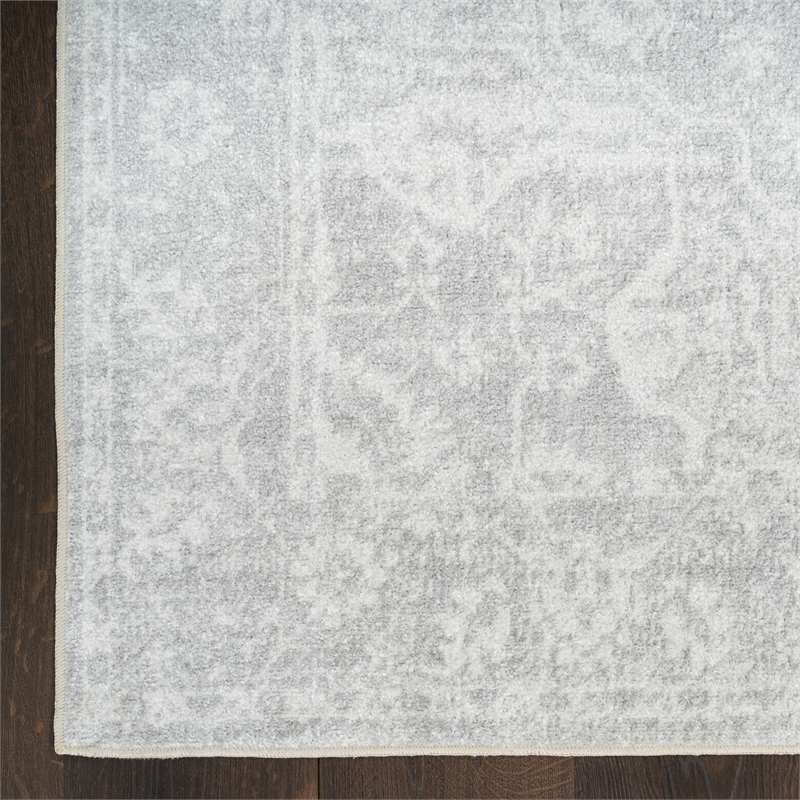 Nourison Astra Machine Washable 9' x 12' Gray Fabric Area Rug