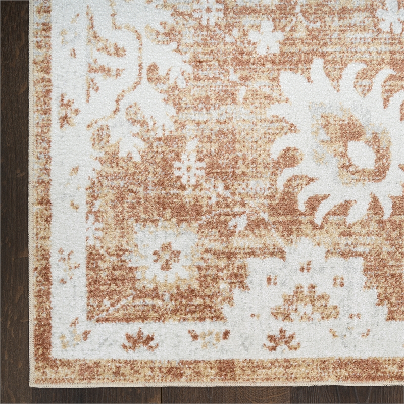 Nourison Astra Machine Washable 3' x 5' Copper Fabric Area Rug