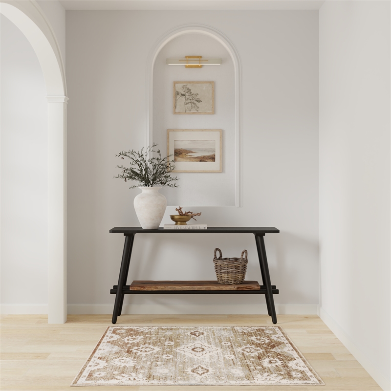 Nourison Astra Machine Washable 3' x 5' Copper Fabric Area Rug
