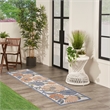 Nourison Aloha 8' Runner Beige Multi-Color Fabric Area Rug