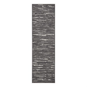 Nourison Casual 6' Runner Gray Fabric Area Rug