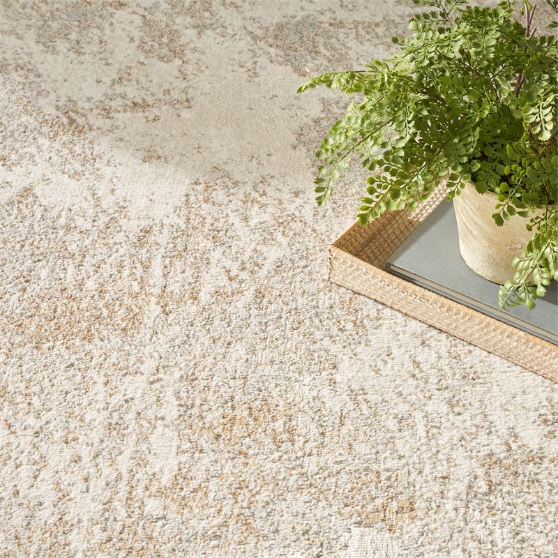 Nourison Ambiance 5' x 7' Ivory Silver Fabric Area Rug