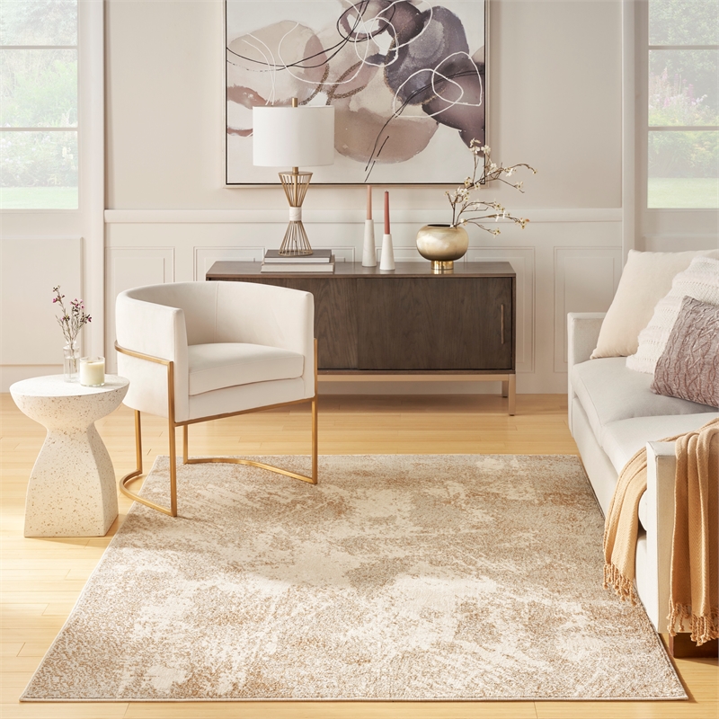 Nourison Ambiance 5' x 7' Ivory Silver Fabric Area Rug