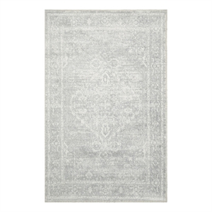 Nourison Astra Machine Washable 3' x 5' Light Gray Fabric Area Rug