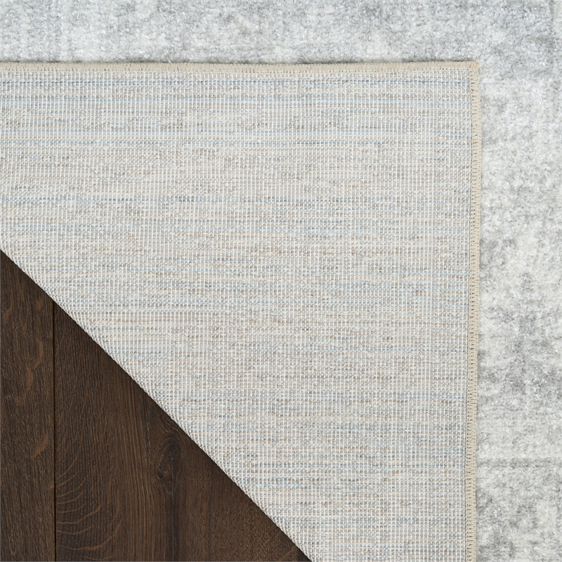 Nourison Astra Machine Washable 9' x 12' Light Gray Fabric Area Rug