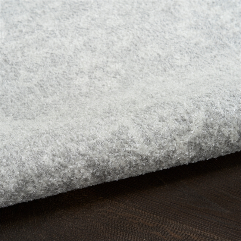Nourison Astra Machine Washable 9' x 12' Light Gray Fabric Area Rug