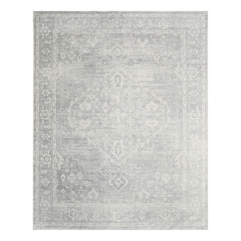 Nourison Astra Machine Washable 9' x 12' Light Gray Fabric Area Rug