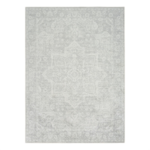 Nourison Astra Machine Washable 5' x 7' Gray Fabric Area Rug