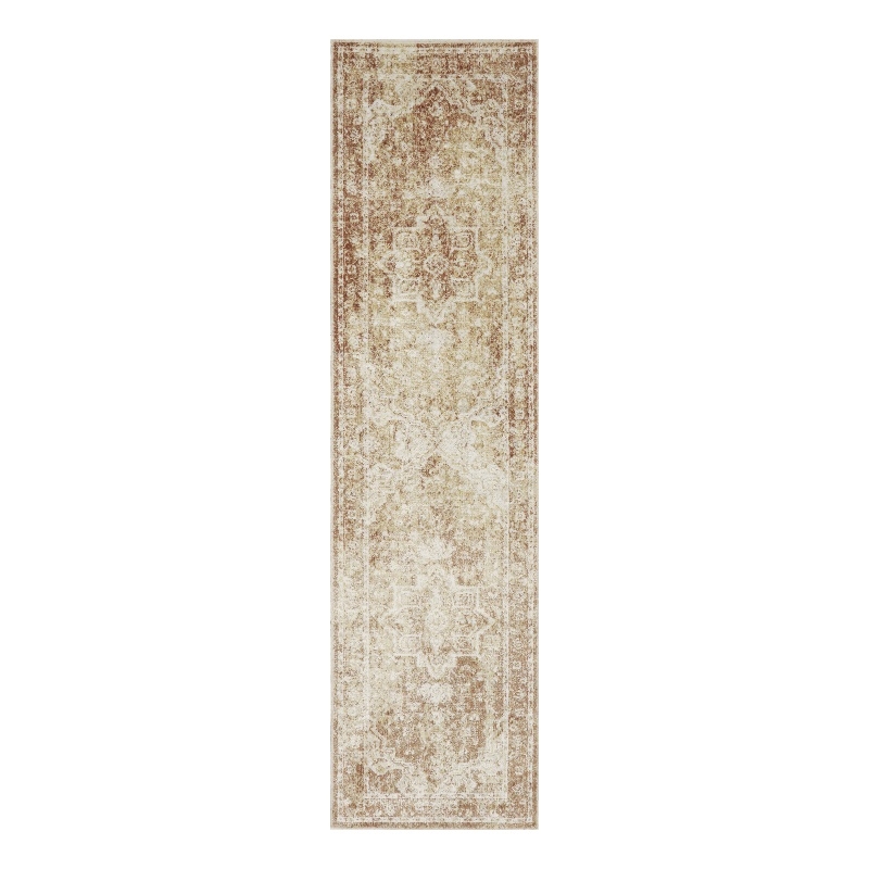 Nourison Astra Machine Washable 6' Runner Rust  Fabric Area Rug