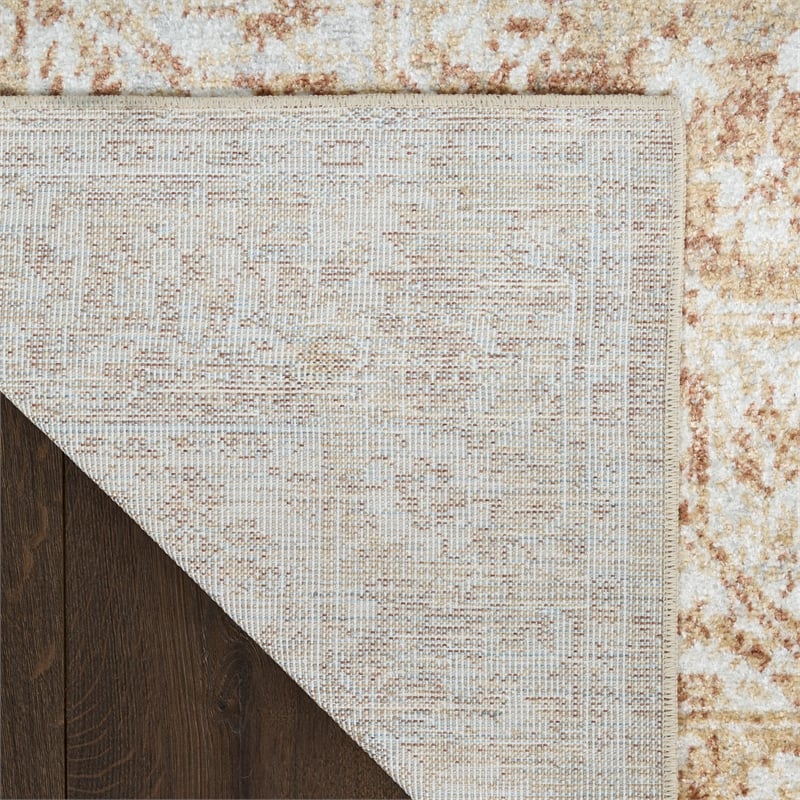 Nourison Astra Machine Washable 8' Runner Rust  Fabric Area Rug
