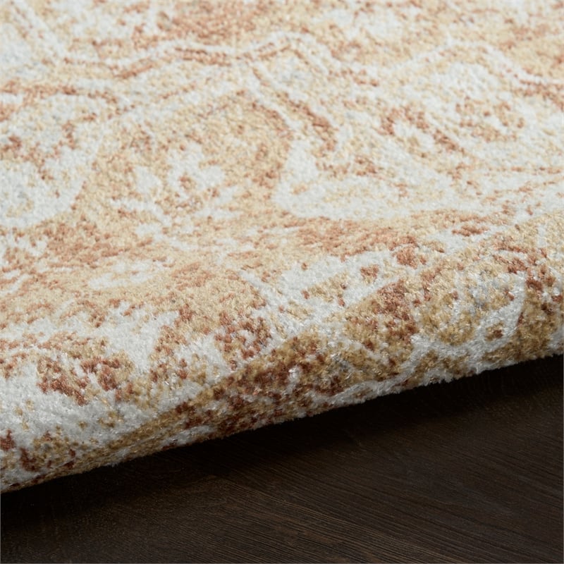 Nourison Astra Machine Washable 8' Runner Rust  Fabric Area Rug