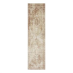 Nourison Astra Machine Washable 8' Runner Rust  Fabric Area Rug