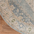Nourison Astra Machine Washable 4' x Round Silver Blue Fabric Area Rug