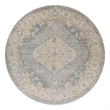 Nourison Astra Machine Washable 4' x Round Silver Blue Fabric Area Rug