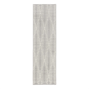 Nourison Casual 6' Runner Light Gray Fabric Area Rug